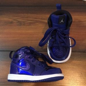 purple and blue jordans